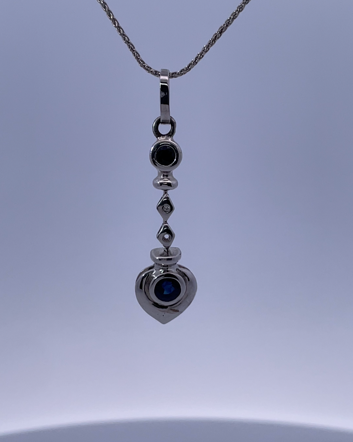Timeless Sappgire 14K White Gold Necklace
