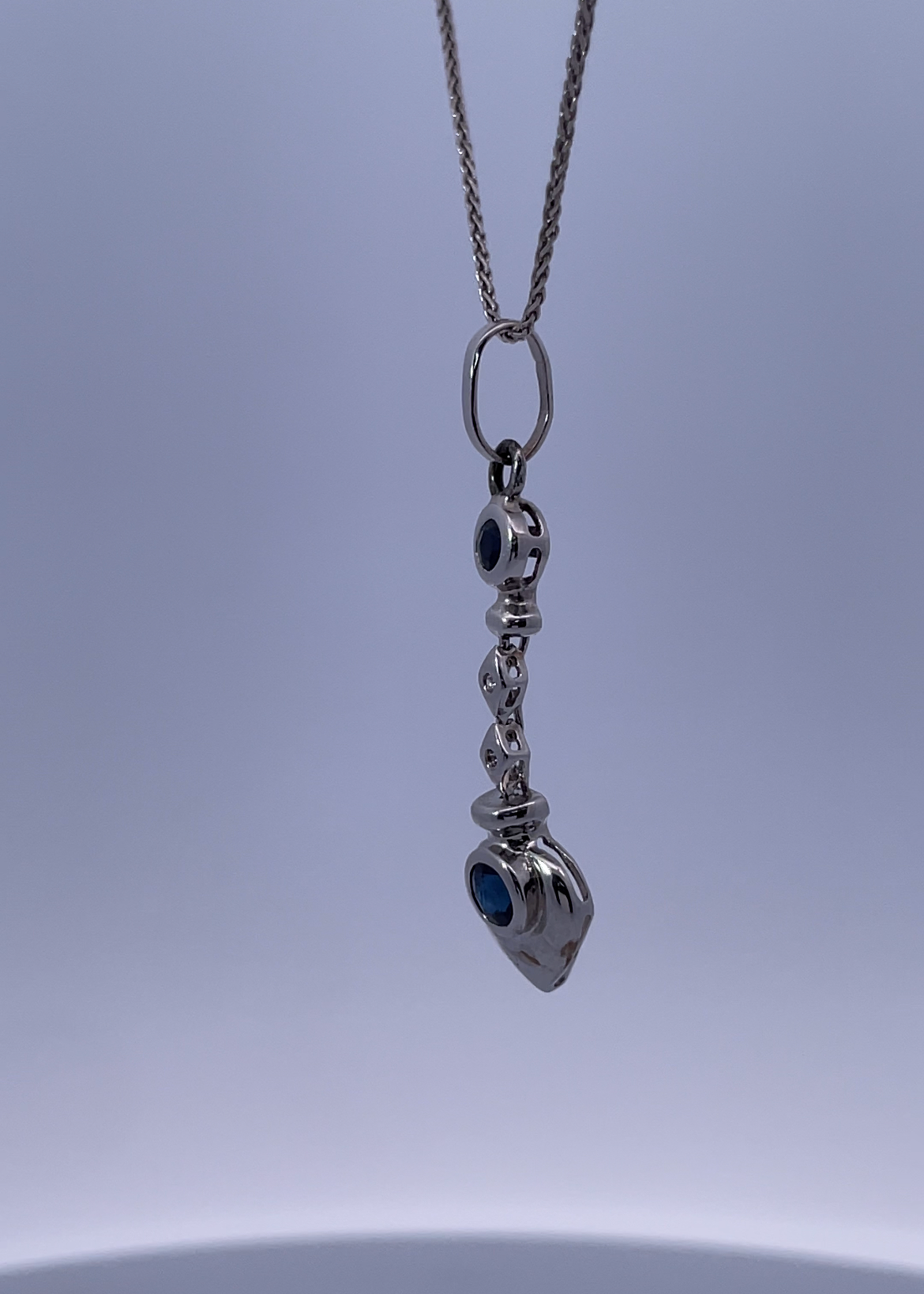 Timeless Sappgire 14K White Gold Necklace