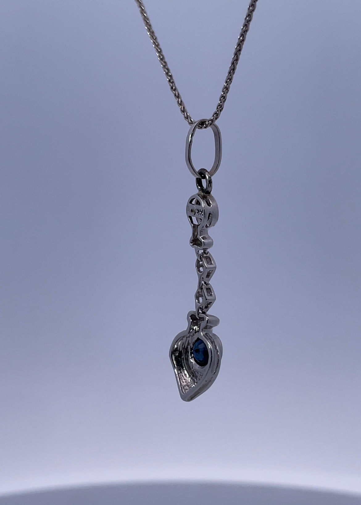Timeless Sappgire 14K White Gold Necklace