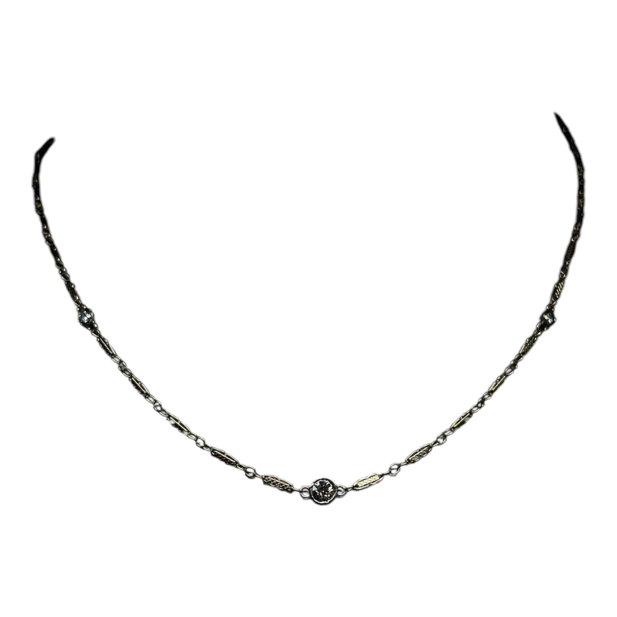 Shine- 14K yellow gold necklace, diamond necklace
