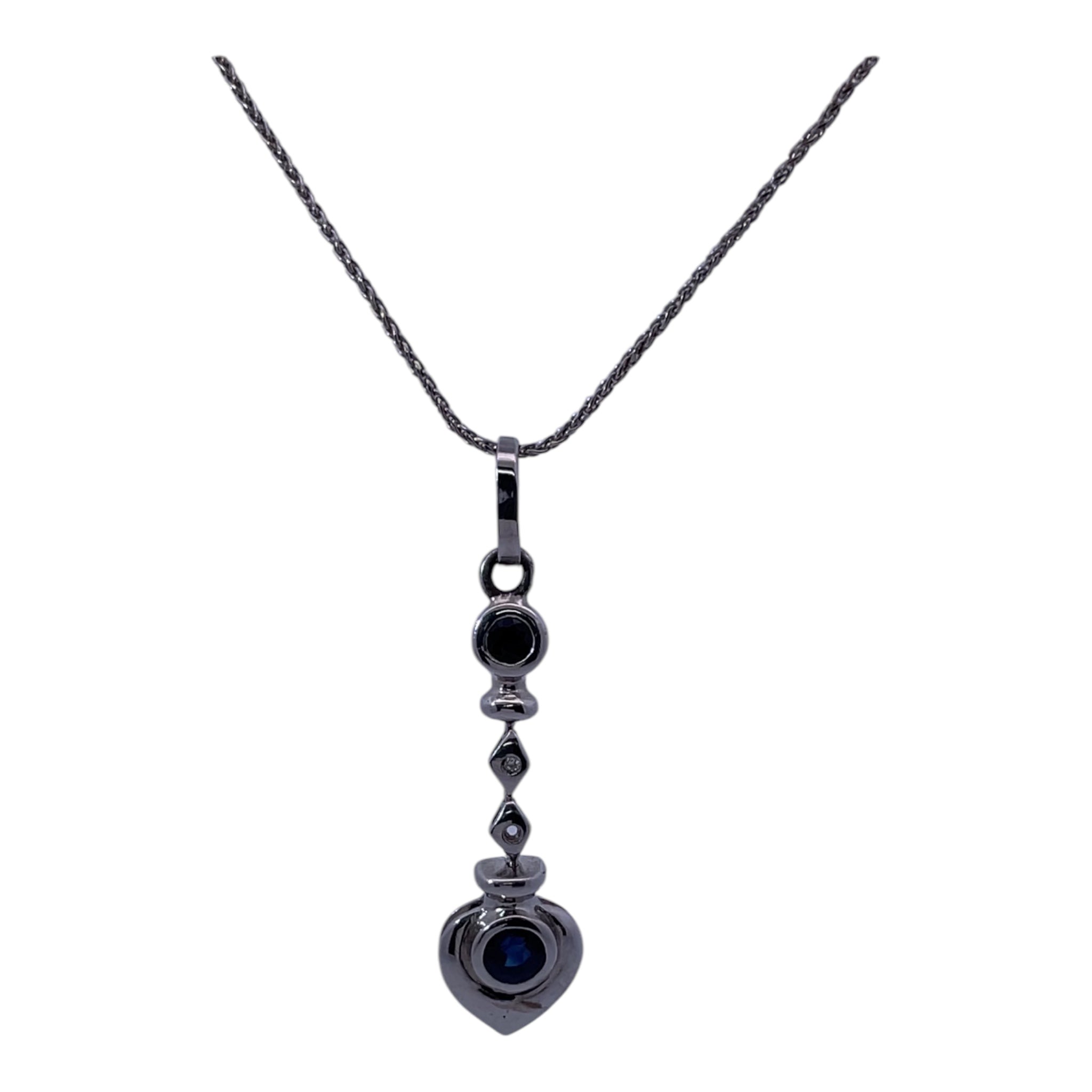 Timeless Sappgire 14K White Gold Necklace
