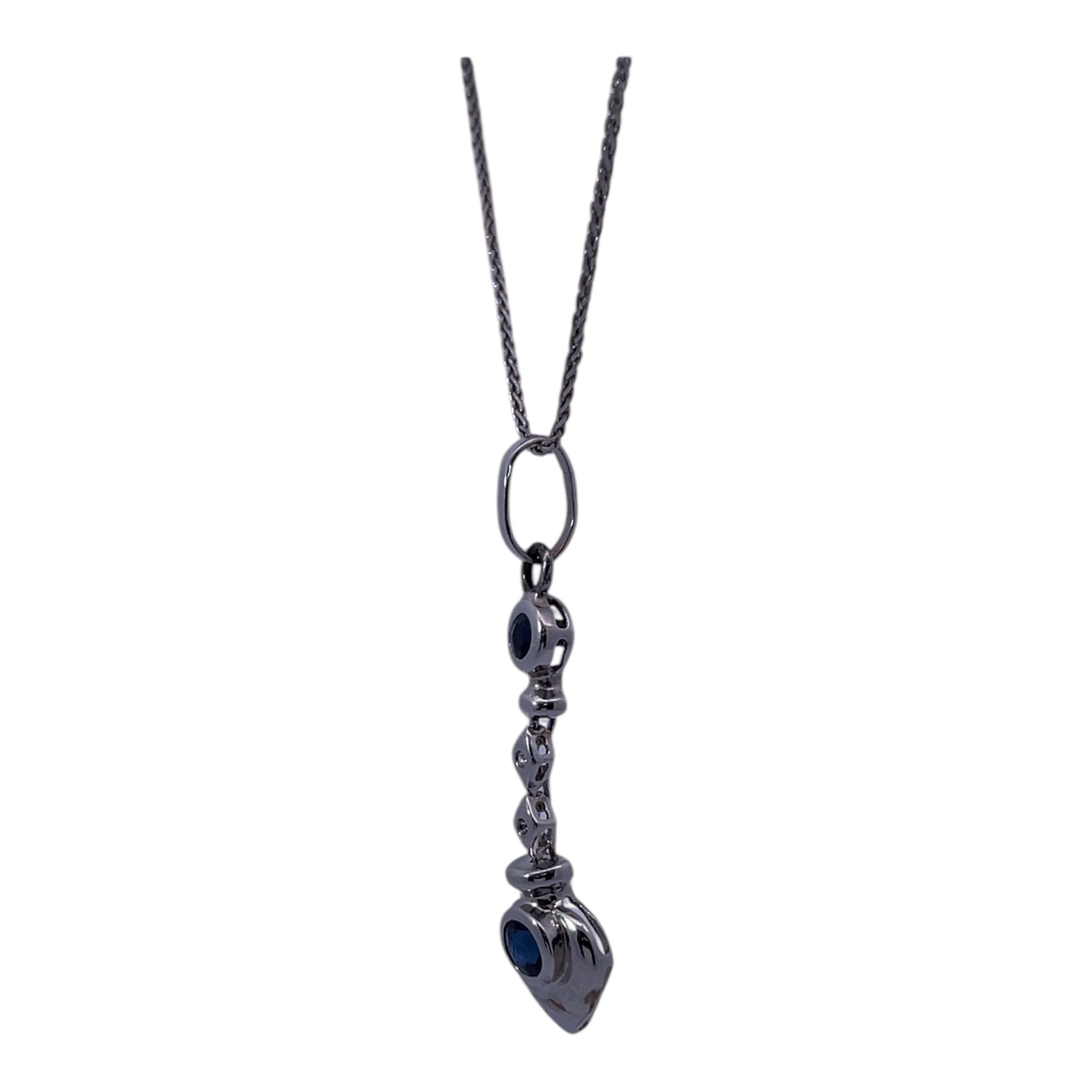 Timeless Sappgire 14K White Gold Necklace