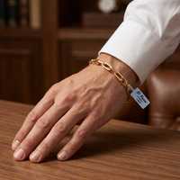 Geometric Link 18K Gold Bracelet