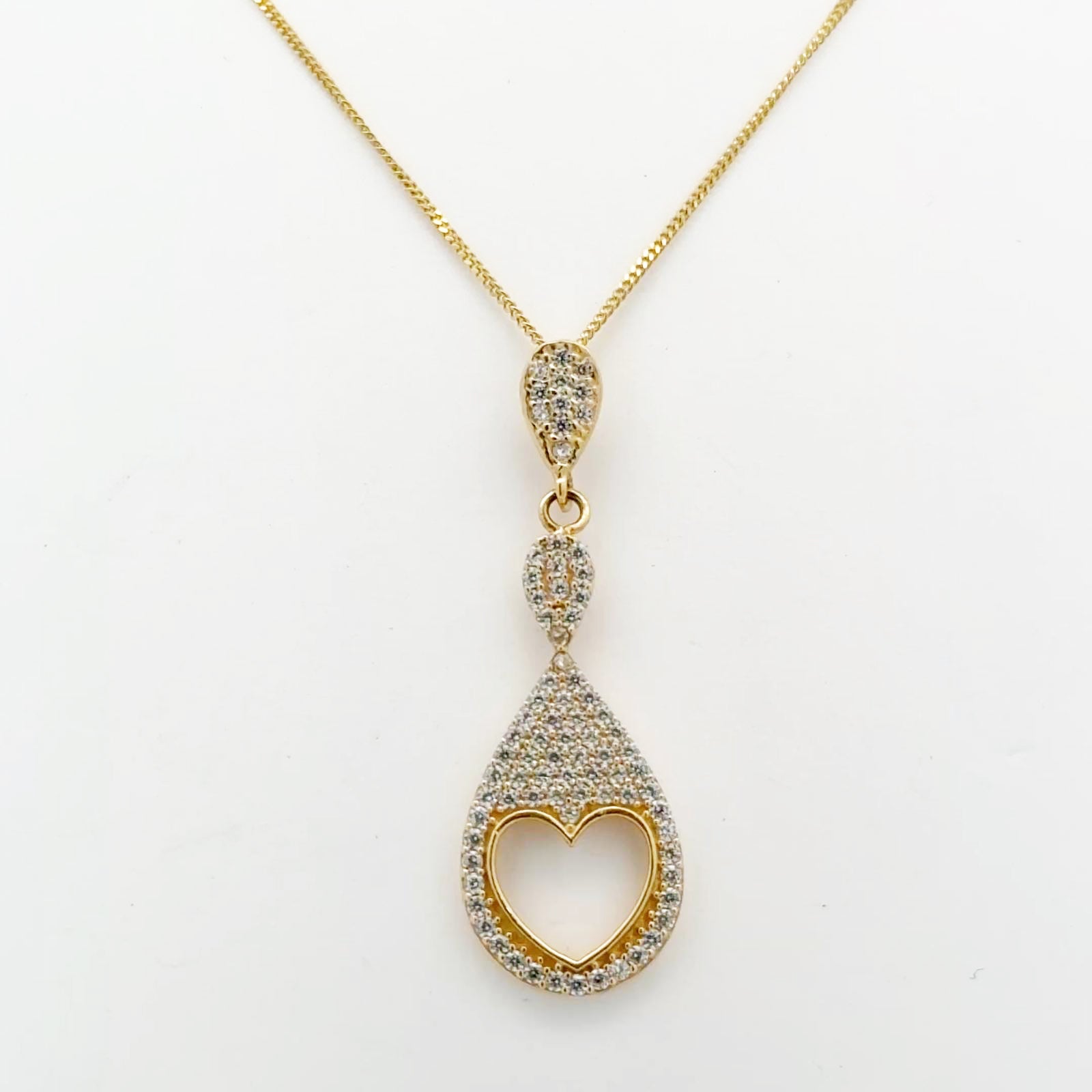 Heart Teardrop 18K Gold Necklace