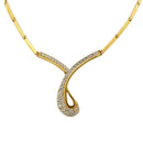 Diamond Ribbon 18K Gold Necklace