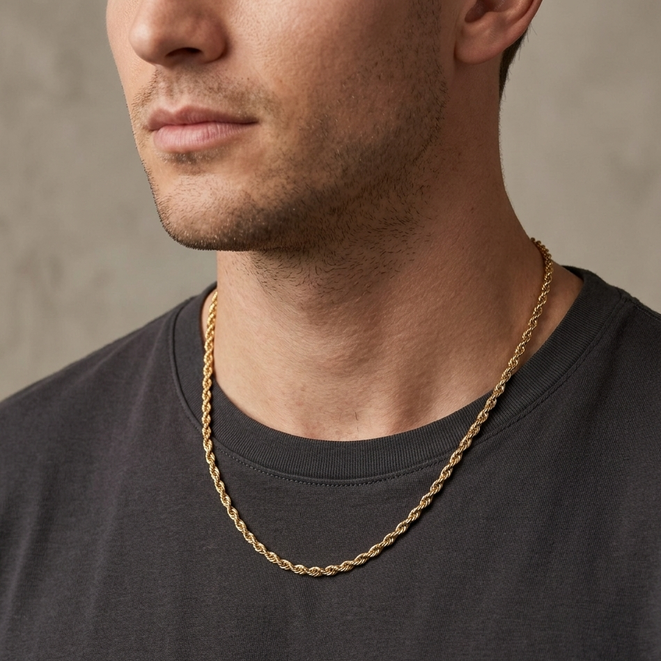 Regal Rope 18K Gold Chain Necklace