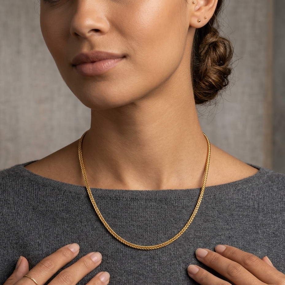 Prestige Oval 18K Gold Chain Necklace