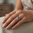 Azure Radiance 18K Gold Blue Diamond Ring