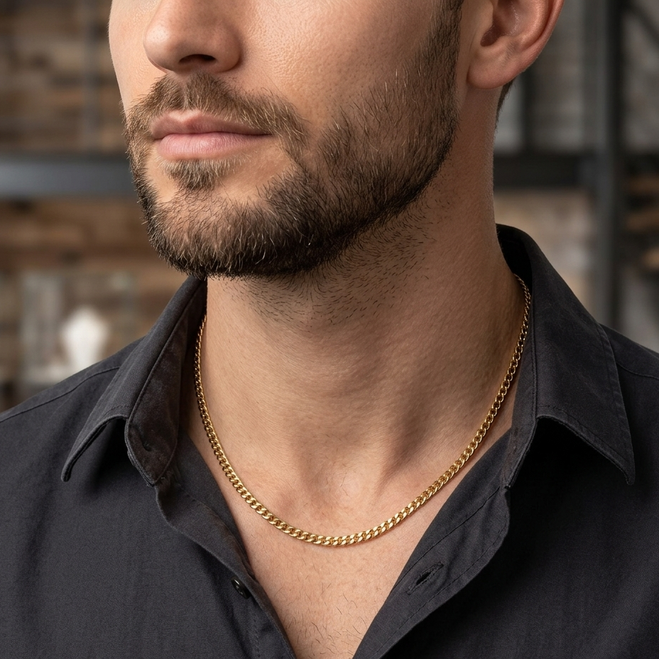 Curb Majesty 18K Gold Chain Necklace