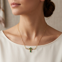 Emerald Horn 18K Gold Necklace