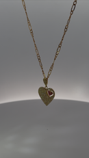 Golden Heart 18K Yellow Gold Necklace with Cubic Zirconia