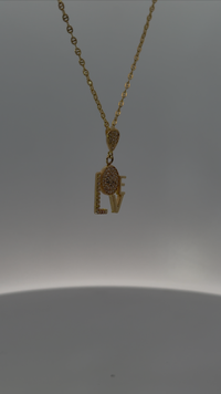 Share the Message of Love - 18K Yellow Gold LOVE Pendant Necklace