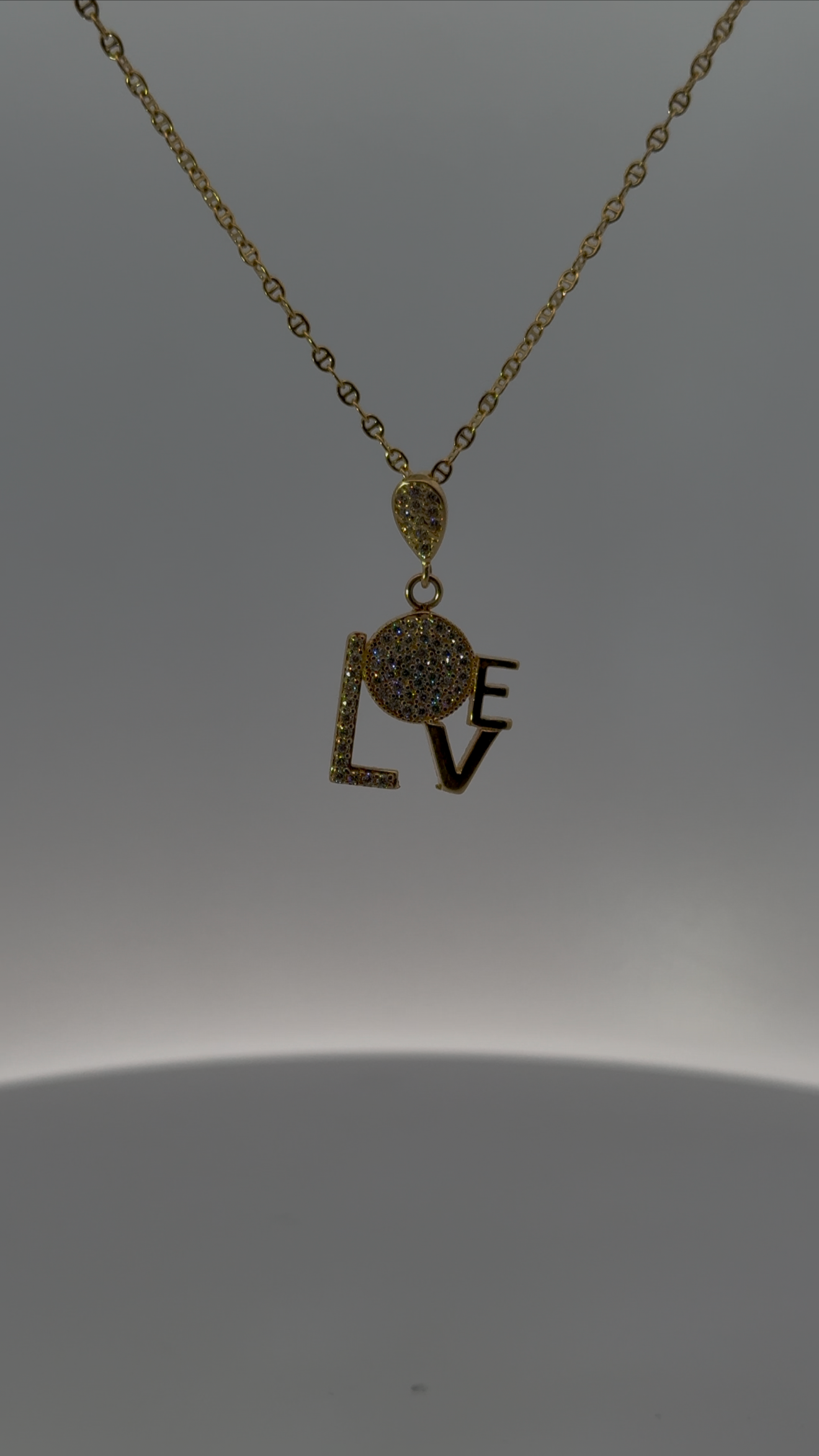 Share the Message of Love - 18K Yellow Gold LOVE Pendant Necklace