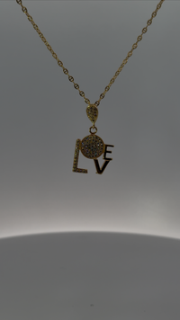 Share the Message of Love - 18K Yellow Gold LOVE Pendant Necklace