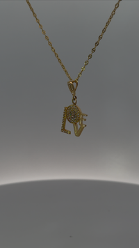 Share the Message of Love - 18K Yellow Gold LOVE Pendant Necklace