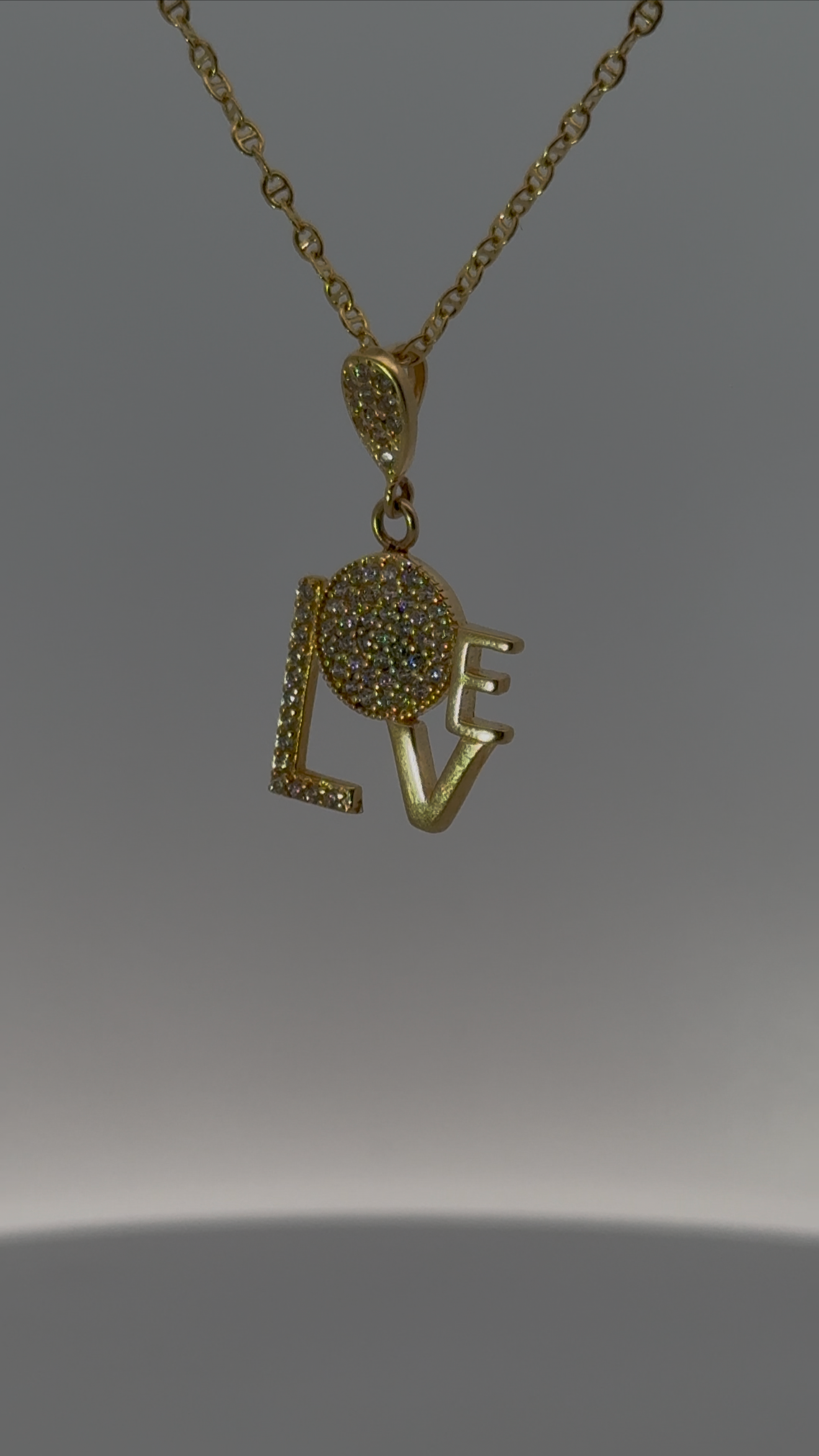 Share the Message of Love - 18K Yellow Gold LOVE Pendant Necklace