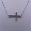 White Gold Sideways Cross Necklace – A Contemporary Take on Classic Symbolism