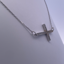 White Gold Sideways Cross Necklace – A Contemporary Take on Classic Symbolism