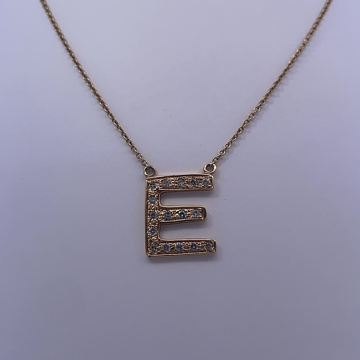 18K Yellow Gold "E" Initial Necklace – A Personalized Expression of Luxury