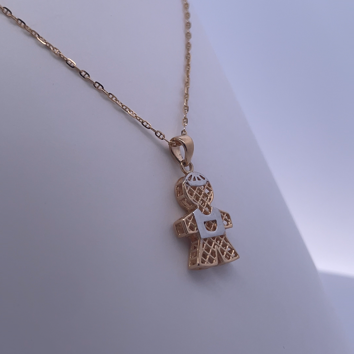 18K Yellow Gold Boy Charm Necklace – Playful and Refined for Every Occasion