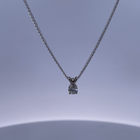 18K White Gold Necklace with 0.30ct Diamonds – Minimalist Luxe