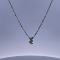 18K White Gold Necklace with 0.30ct Diamonds – Minimalist Luxe