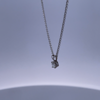 18K White Gold Necklace with 0.30ct Diamonds – Minimalist Luxe