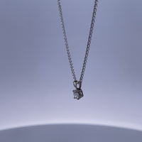 18K White Gold Necklace with 0.30ct Diamonds – Minimalist Luxe