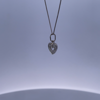 10K White Gold Heart Necklace with 0.10ct Diamonds – Heartfelt Sparkle