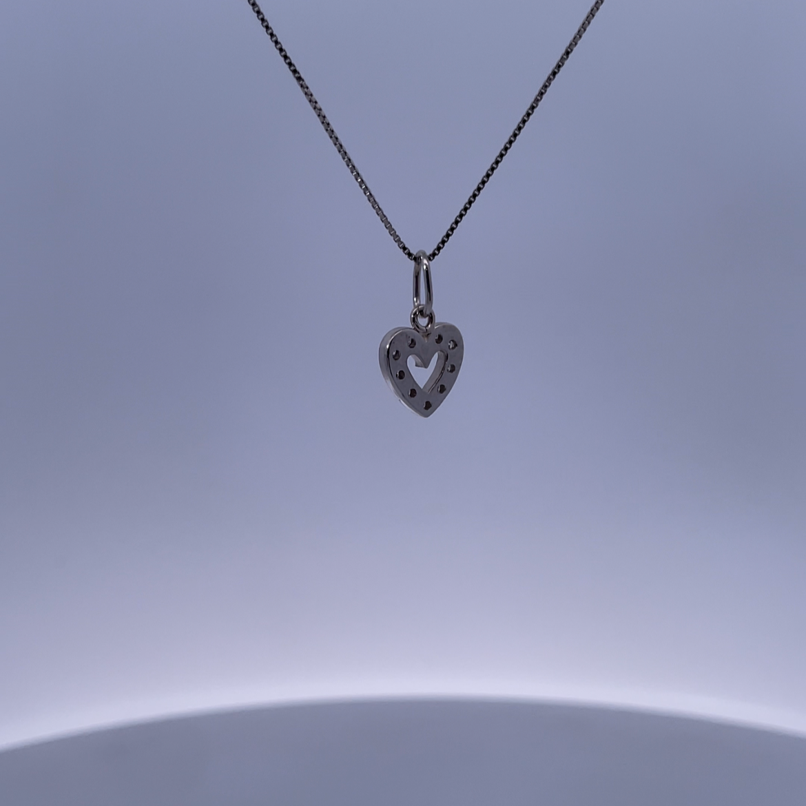 10K White Gold Heart Necklace with 0.10ct Diamonds – Heartfelt Sparkle