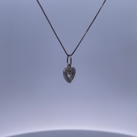 10K White Gold Heart Necklace with 0.10ct Diamonds – Heartfelt Sparkle