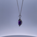 14K White Gold Necklace with 3ct Amethyst and 0.60ct Diamonds – Bold Luxury