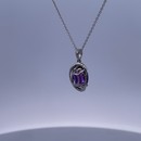 14K White Gold Necklace with 3ct Amethyst and 0.60ct Diamonds – Bold Luxury