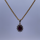 18K Yellow Gold Necklace with 1.5ct Ruby and 0.15ct Diamonds – Regal Beauty