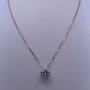 Radiant Simplicity - 14K White Gold Necklace with Moissanite