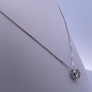 Radiant Simplicity - 14K White Gold Necklace with Moissanite