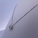 Radiant Simplicity - 14K White Gold Necklace with Moissanite