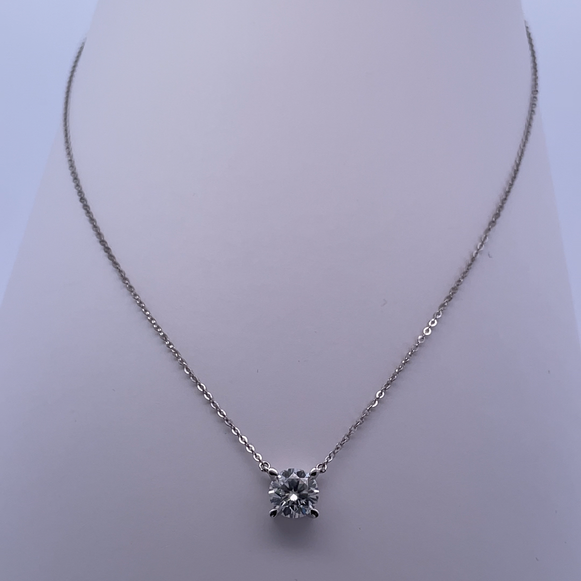 Timeless Brilliance - 18K White Gold Necklace with Moissanite