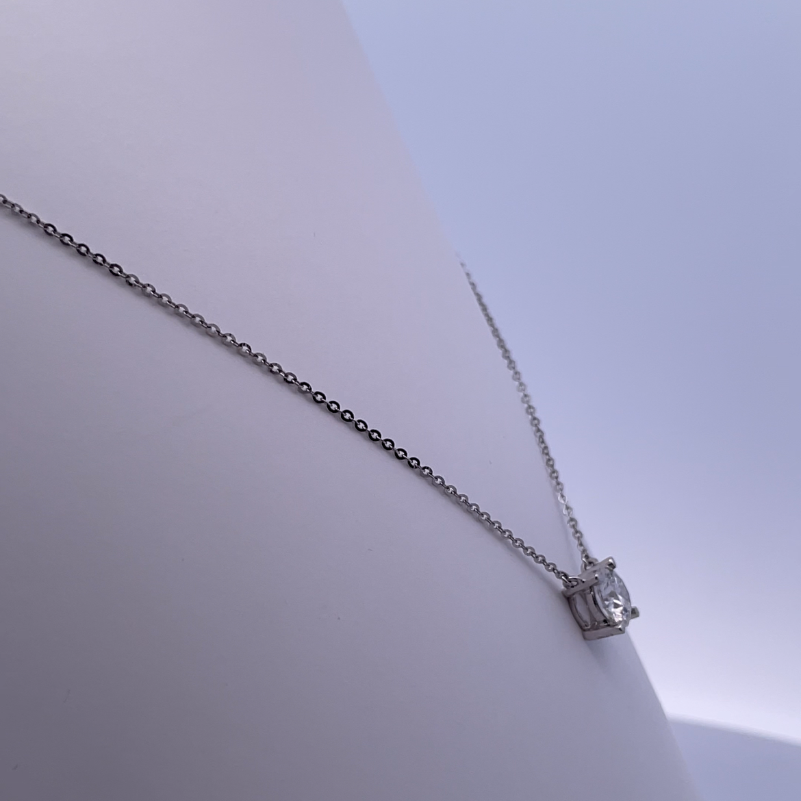 Timeless Brilliance - 18K White Gold Necklace with Moissanite