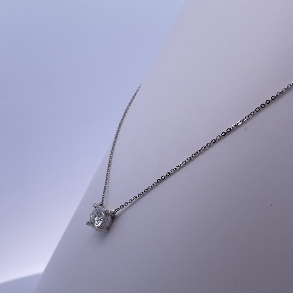 Timeless Brilliance - 18K White Gold Necklace with Moissanite