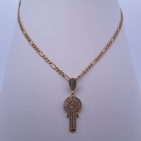 Vintage Glamour 18K Yellow Gold Necklace with Cubic Zirconia