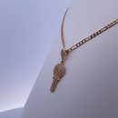 Vintage Glamour 18K Yellow Gold Necklace with Cubic Zirconia