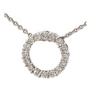 Timeless feelings. Diamond circle pendant, 18k white gold necklace.