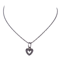 White Gold Heart Necklace with Diamonds – Elegant 14K Jewelry Gift for Women