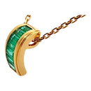 18K Yellow Gold Emerald Pendant Necklace – Modern Minimalist Luxury Jewelry