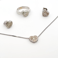 Radiant Heart 18K — 3‑Piece Diamond Heart Set