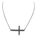 White Gold Sideways Cross Necklace – A Contemporary Take on Classic Symbolism