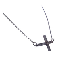 White Gold Sideways Cross Necklace – A Contemporary Take on Classic Symbolism