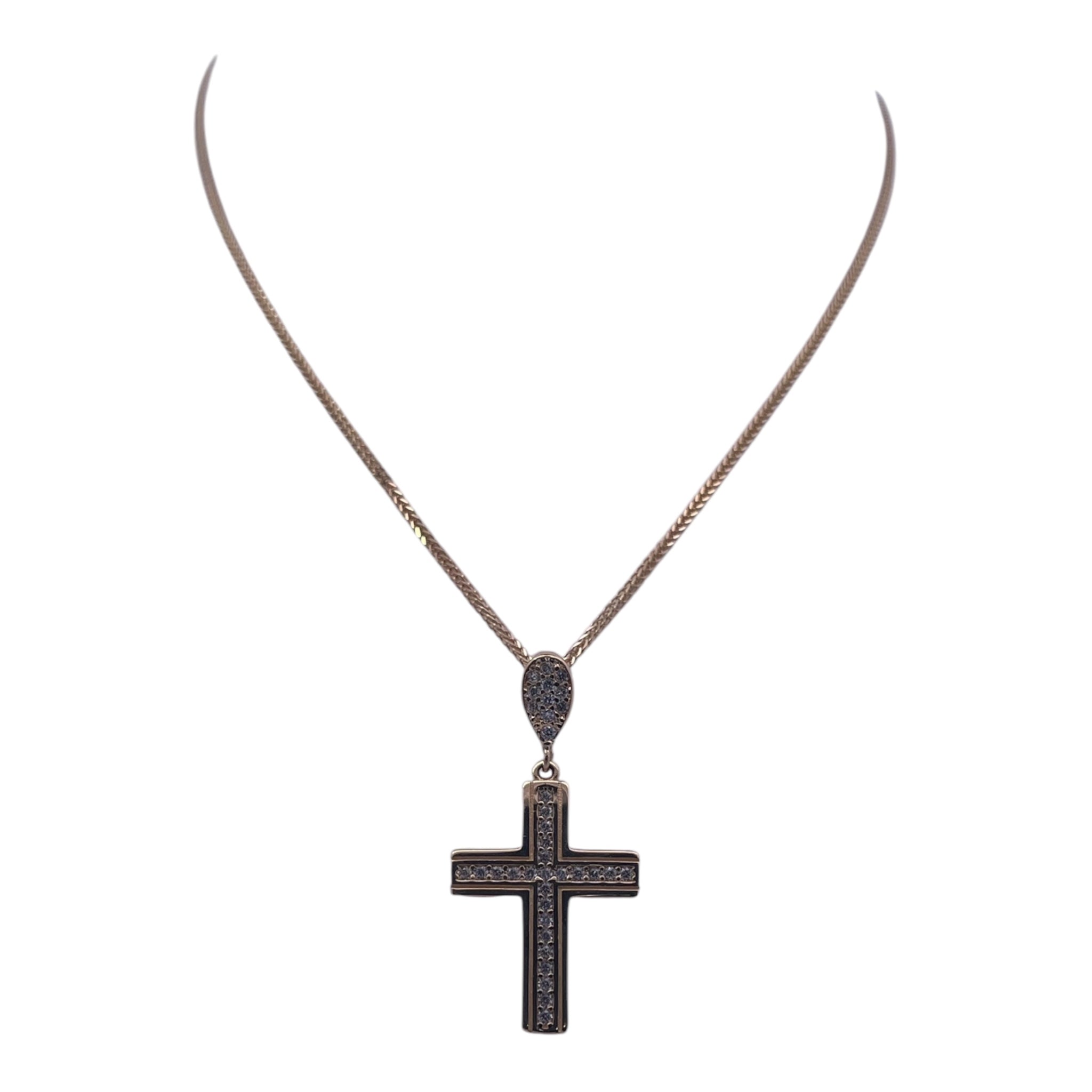 18K Yellow Gold Bold Cross Necklace – A Dazzling Tribute to Faith and Style