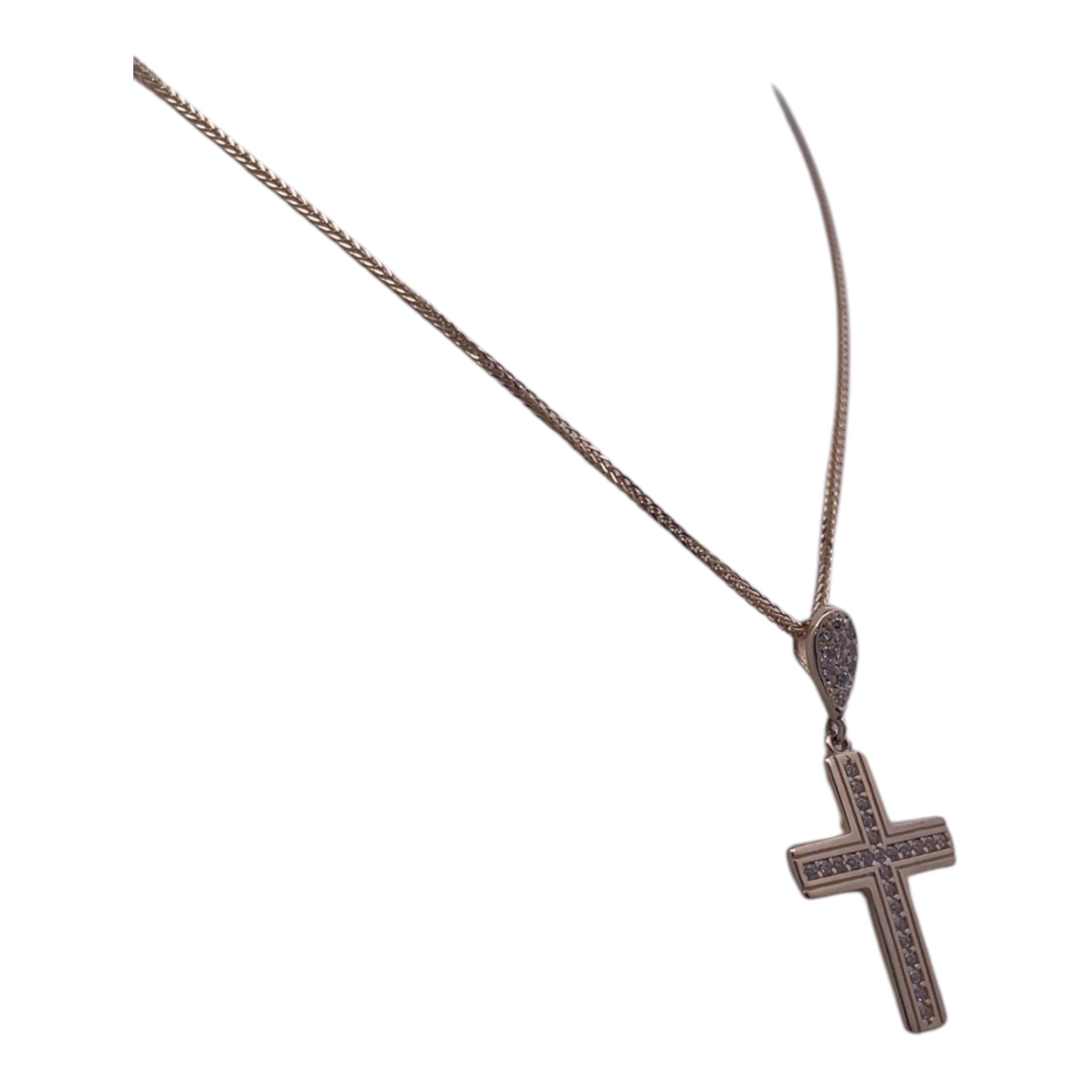 18K Yellow Gold Bold Cross Necklace – A Dazzling Tribute to Faith and Style